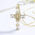 Transparent White Unisex Simple Religious Cross 18K Gold Crystal Pendant for Jewelry Making Necklace