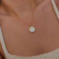 Personalized Photo Openable Locket Geometric Pendant Stainless Steel White Shell Necklace Fashion Jewelry for Women