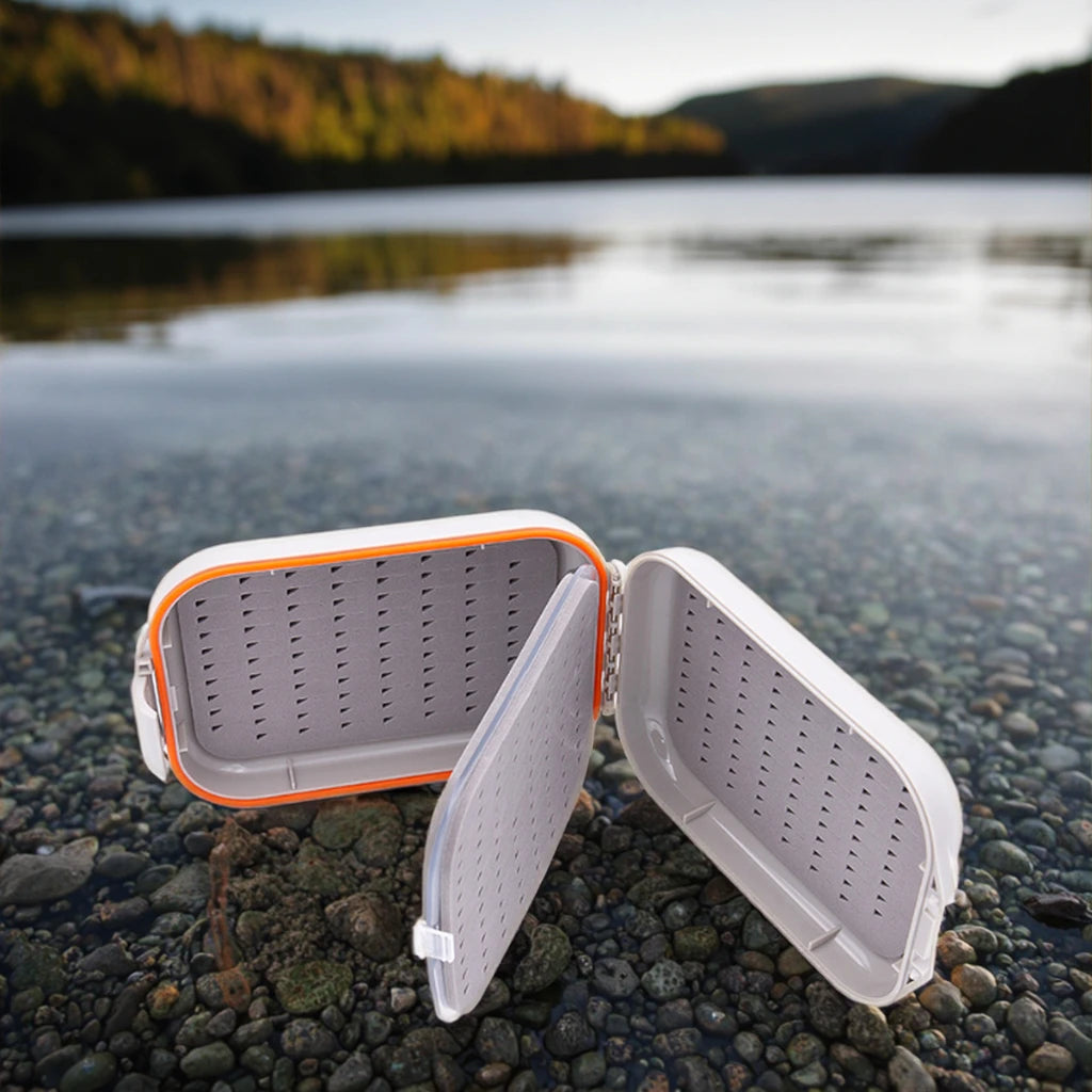 HISTAR Wholesale High Quality Waterproof Clear Slit Foam Double Sided PP Plastic Fishing Tool Fly Fishing Tackle Box Lake River Stream