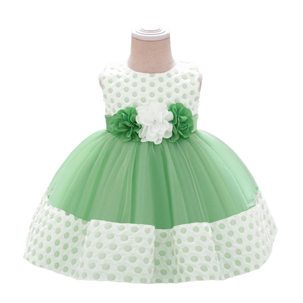 FSMKTZ Girls' Floral Satin Christening & Birthday Party Dress Fancy Formal Clothes for Kids ODM Supply