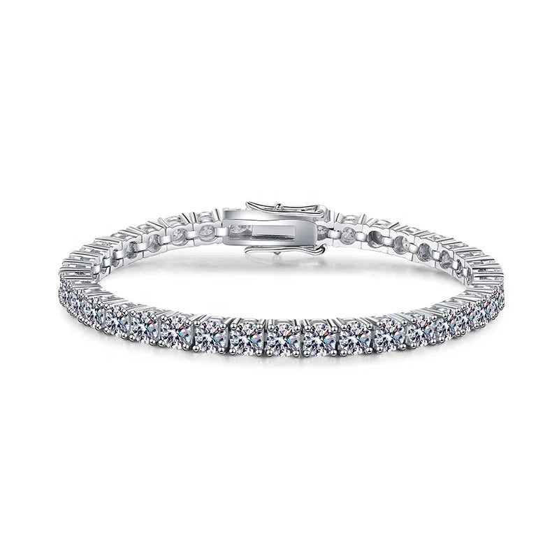 2025 Colorful 5mm 0.5ct D VVS Moissanite Tennis Bracelet 925 Sterling Silver with Hip Moissanite DIY Main Stone Necklaces