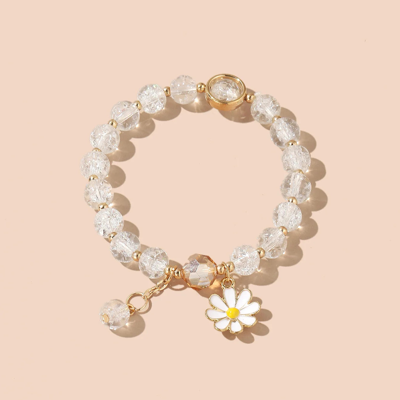 Colorful Sunflower Crystal Bead Bracelet Girl Gift Daisy Custom Beads Bracelets GMB023
