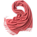 Pink Solid Lambswool Merino Wool Eco-Friendly Long Autumn Women's Tassel Soft 100% Wool Pashmina Scarf