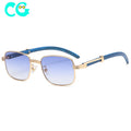 Trendy Yellow Rectangle Women Sunglasses 2022 Brand Designer Ocean Gradient Lens Shade Metal Frame Square Men Sun Glasses UV400