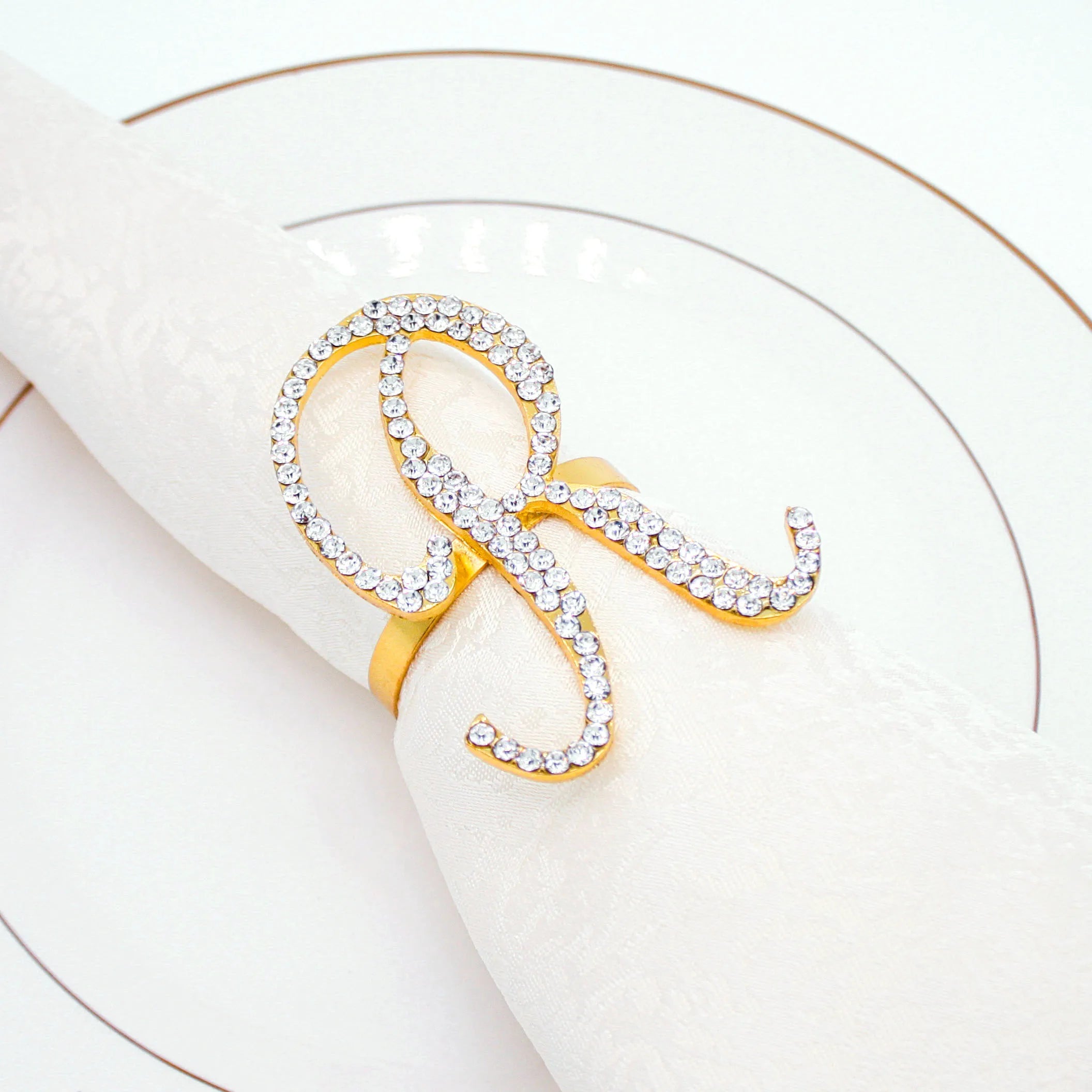 Wholesale "R" Words Napkin Holder Letter Napkin Ring Accessories for Party Hotel Restaurant Table Decoration
