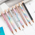 Glitter Metal Barrel Retractable Promotional Pens Bulk Office & School Supplies Cute Design 1.0mm Tip Black Ink Gift Pens