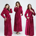 Men's Women's Luxury Microfiber Bathrobe EPVCA Long Warm Thick Flannel Thermal Winter Size Bathrobe