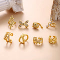 Classic New Design Ear Cuff Earrings Zirconia Gold Silver Cartilage Geometric Jewelry Women No Pierced Jigsaw Anniversary
