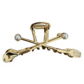 New Design Golden Metal Spork Hair Claw Clip Hollow Pearl Intersecting Irregular Fork Shape for Thick Hair Made Durable Alloy