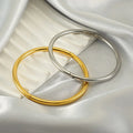 Fashion Bangle Jewelry Hot Selling Stainless Steel 18k Gold Plated Simple Retro Open Smooth Bangle for Women Waterproof Jewelry