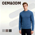OEM Men's Cotton Long Sleeve Genser Sweater Geansai Solid Color Troja Basic Knitted Winter Novelty Pullovers