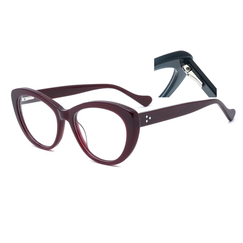 Retro Style Shape Handmade Eyeglasses Optical Frames Acetate Fashionable Protection Eyeglasses Transparent Fashion Eyewear