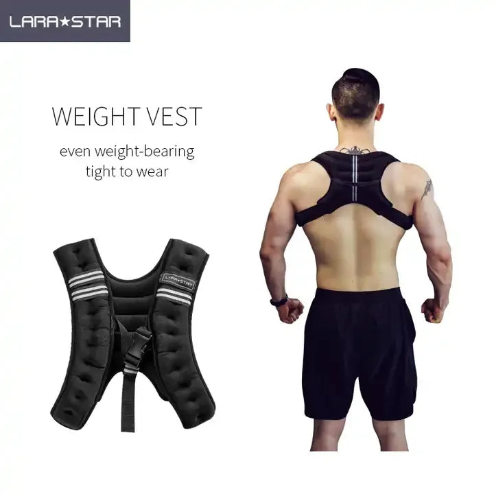 LS1176 Custom Logo Weight Vest for Fitness Back Vest 3kg 5kg 8kg 10kg Weights