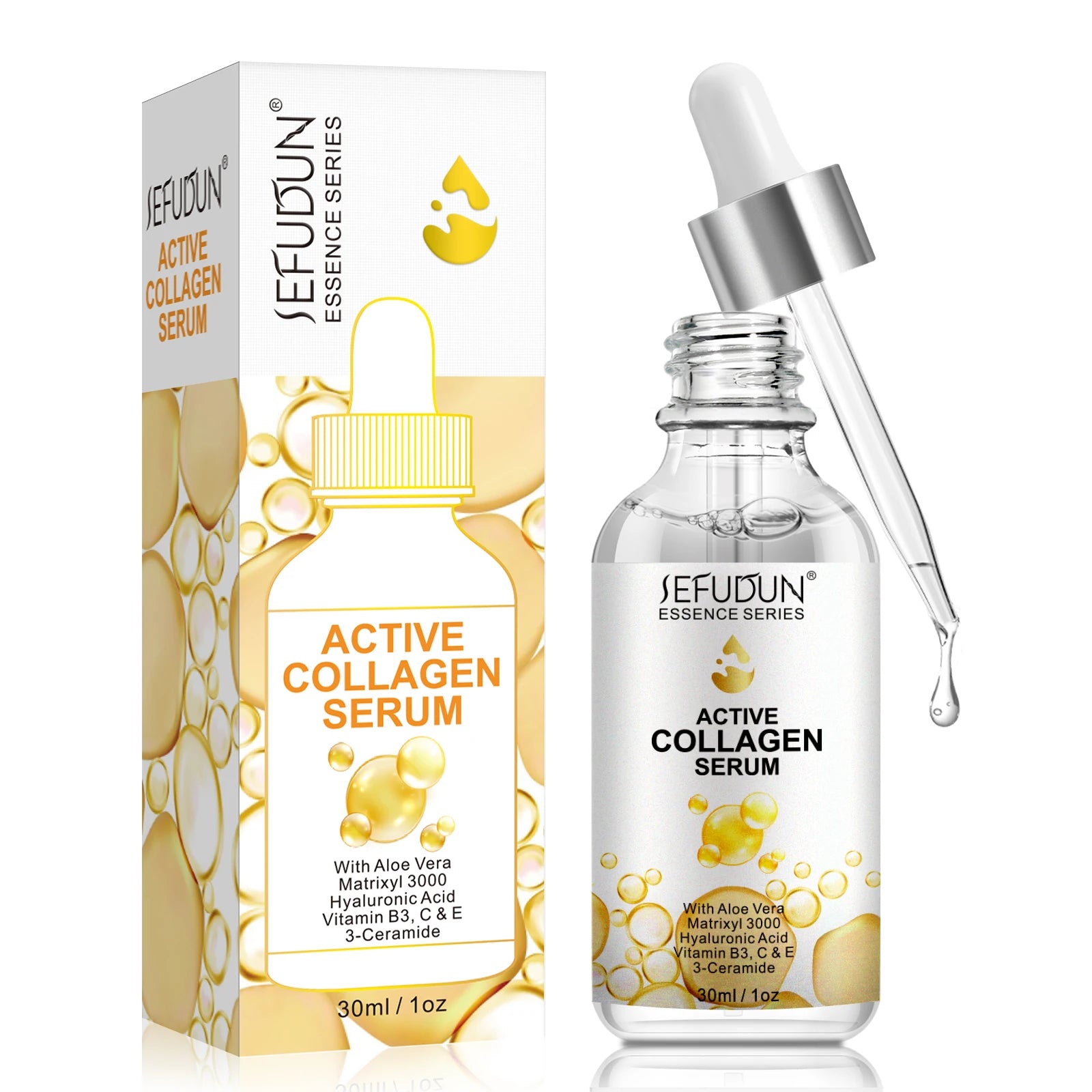 Wholesale Liquid Collagen Serum 100% Natural Organic Moisturizing Brightening and Whitening Serum with Collagen From China
