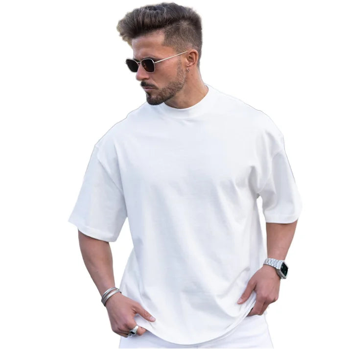Bulk Wholesale 220g 100% Cotton Oversized Blank Tee - High Resolution Digital Print Custom Logo