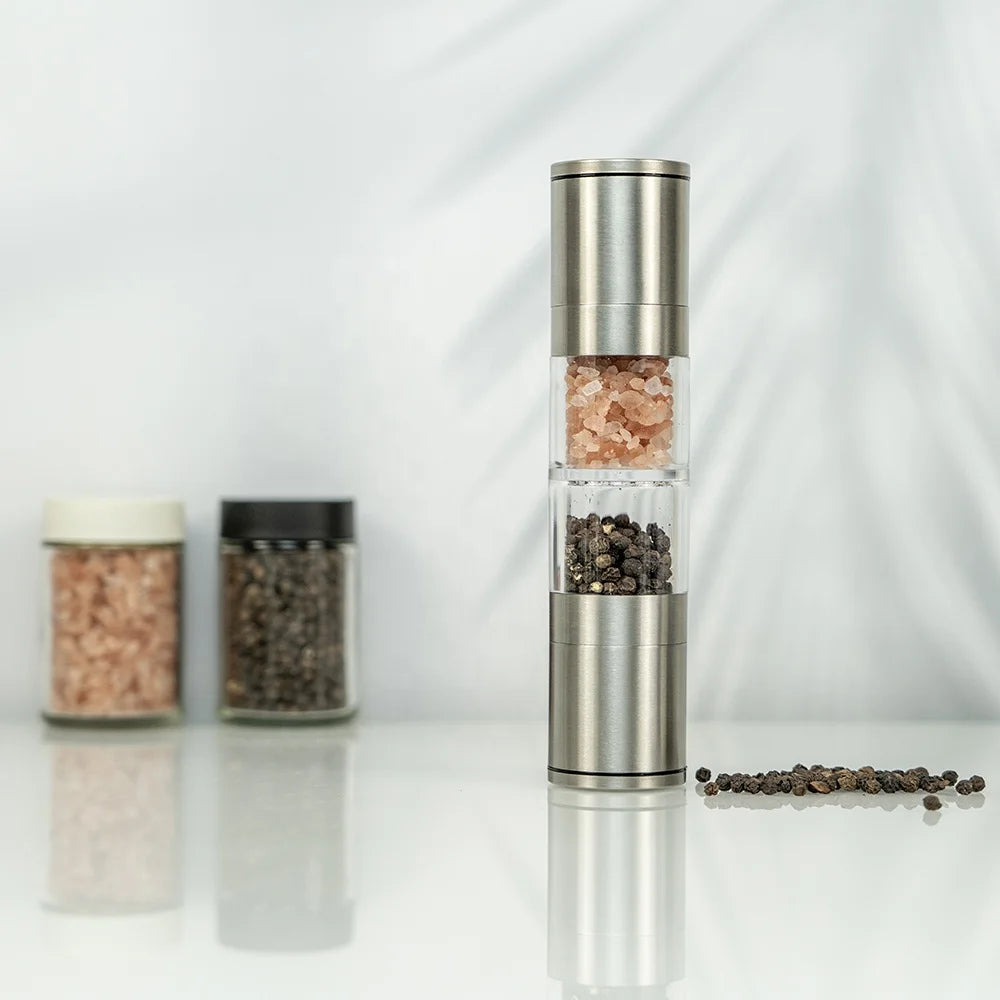 New Mini Kitchenware Tools Stainless Steel Salt and Pepper Grinder With Adjustable Ceramic Burr  Mechanism