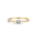 New Arrived Aqua Blue Birthday Stone Women Stacking 18K Gold Plated Ring Quality Brass Jewelry From Factory