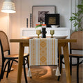Wholesale Black and White Handmade Cotton Woven Fabric Home Decoration Dining Table Runner and Placemat Set
