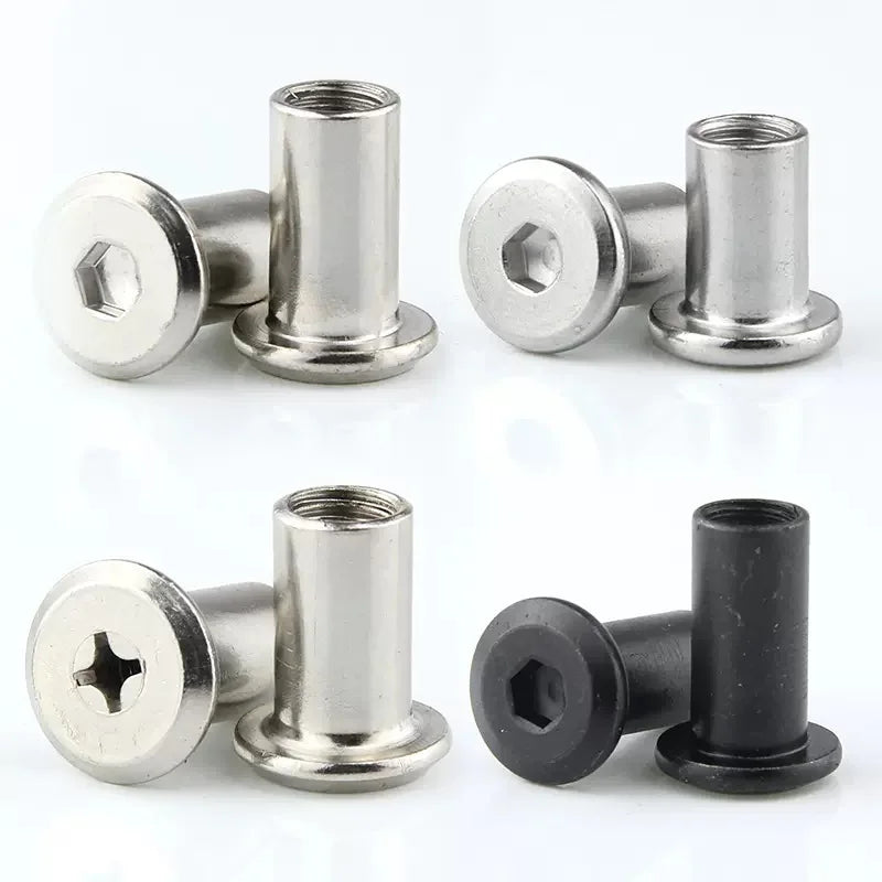 Fast Lead Time CNC Machining Custom M6 M8 M10 Yellow Zinc Plated Tee Nuts Three Holes Lock Round Nut for Furniture