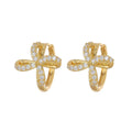Fashion 18K Gold Plated Korean Zircon Earrings Dainty Small Huggie Earrings Women