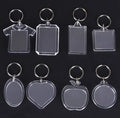 Mini Photo Album Keychain Heart Rectangle Clothes apple Transparent Picture Insert Blank Key Chains Acrylic Frame Photo Keychain