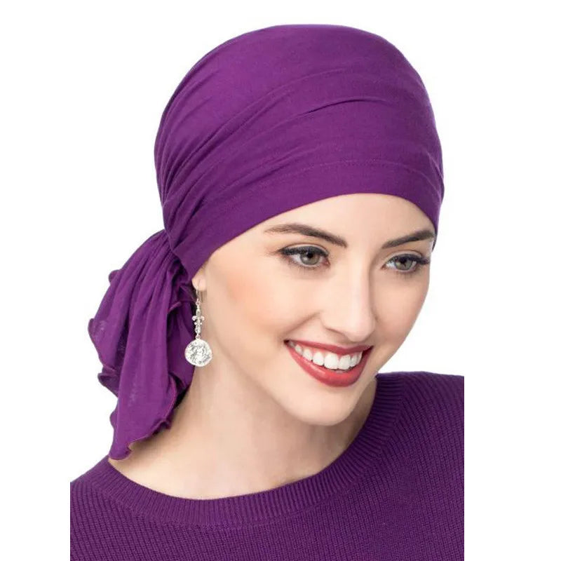 Hot Sale Skin Friendly Fabric Head Cover Girls Scarf Turban Fashion Modal Pre Tie Head Wrap for Women