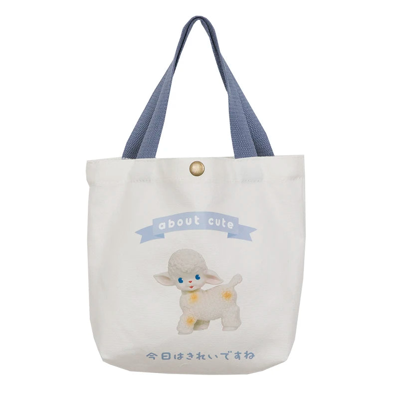 Cartoon Cotton Linen Tote Pouch Fashionable Outdoor Canvas Shopping Bags with Custom Logo for Grocery Storage or Gift