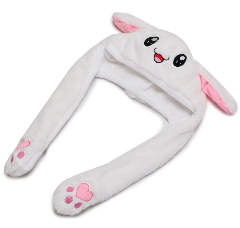 Plush Cute Soft Rabbit Animation Hat With Movable Ears Plush Cute Hat Make Interesting Hat