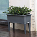 Modern Rectangular Plastic Self Watering Raised Garden Bed with Legs Elevated Planter Box for Backyard Patio Balcony