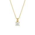 925 Sterling Silver Colorful 4 Claws 12 Birth CZ Zirconia Pendant Necklace Mini Style Silver Fashion Jewelry