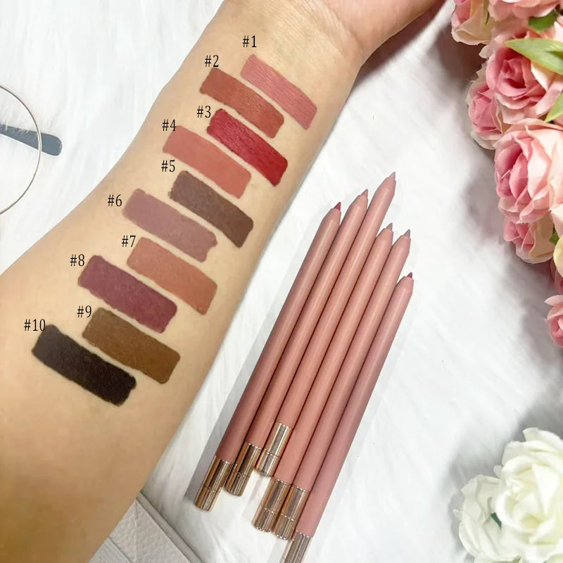 OEM Long Lasting Makeup Lip Liner Pencil Vegan Cruelty Free Waterproof logo Lipliner Pencil Lip Liner Vegan Private Label