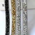 Hot Fix Resin Tape Rhinestone Crystal Ribbon Bead Applique Trim for Bags Belt Wedding Dress