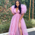 S8402F 2026 Hot -selling New Deep V Sexy Mesh High Open Split Gauze Party Plus Size Women Night Dress Sexy Sleepwear