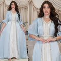 Zifeng OEM Vetements Islamiques New Shiny Three-piece Satin Silk Muslim Dress