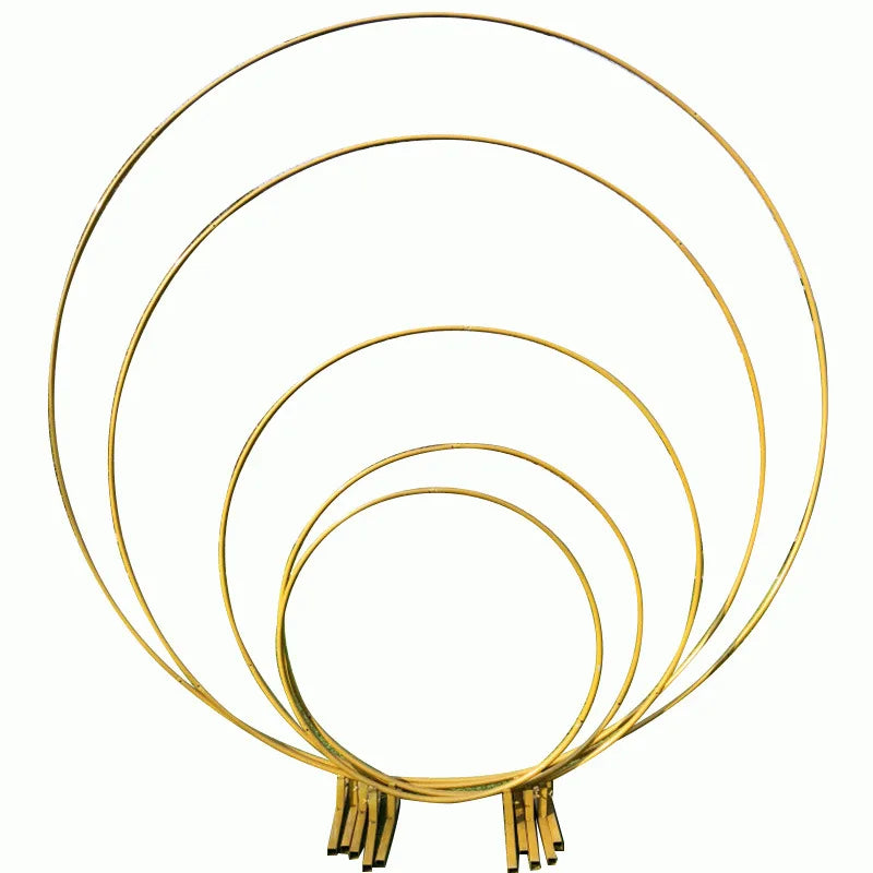Golden Circle Iron Flower Rack for Wedding & Birthday Party Decorations Metal Flower Arch Stand &Backdrop