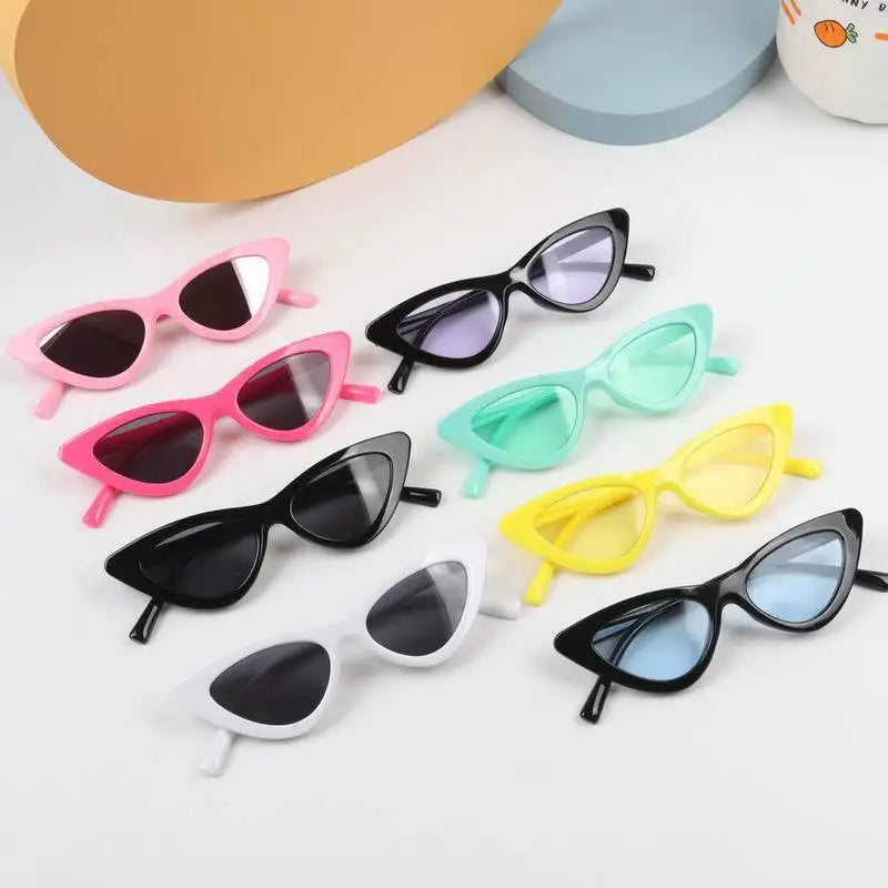 Music Cool Hiphop Logo Fashionable Girl Colorful Kids Latest Sunglass Light Triangle Kids Sunglasses Cat Eye