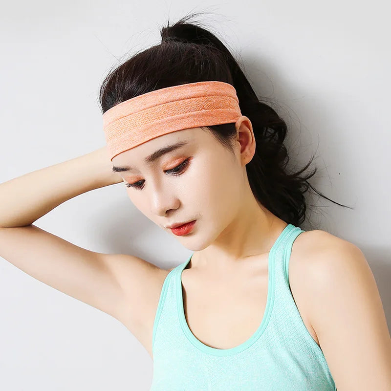 Custom Logo Woman Sports Headband Antiperspirant Spandex Exercise Yoga Sweatband with Anti-Slip Feature for Running