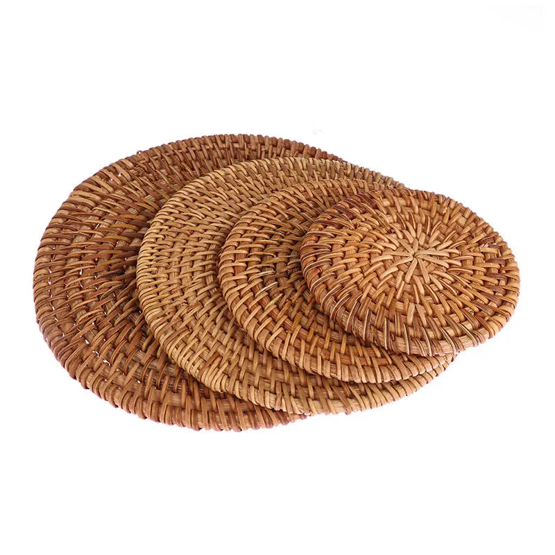 Modern Round Placement Mats for Dining Table Custom Eco-Friendly Heat Resistant Hand Braided Woven Non Slip Linen Placemat