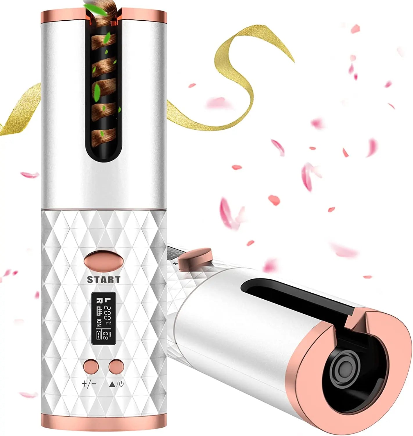 Cordless Automatic Rechargeable Smart Curling Iron Curling Wave LED Display Ceramic Curling Iron Automatic Curling Iron Rotating