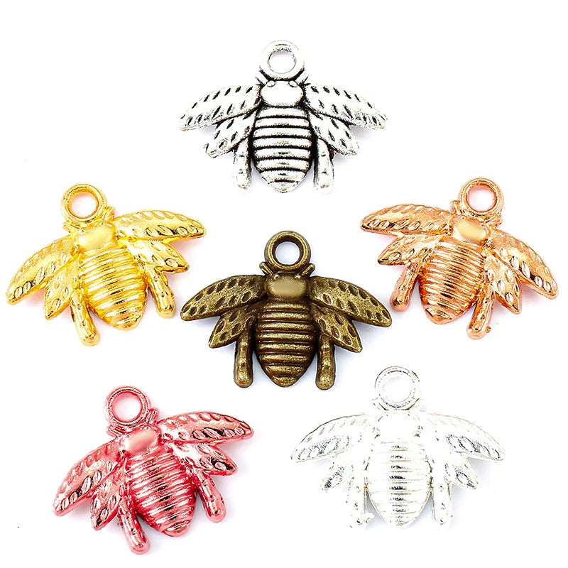 Alloy Bee Charms Honeybee Pendant for DIY Craft Necklace Bracelet Jewelry Making
