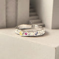 Geometric 925 Sterling Silver Women Irregular Tin Foil Texture Open Rings Jewelry Wholesale