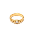 Exquisite Stainless Steel Double Layers Natural Pearl Ring Tarnish Free White Pearl Insert Ring for Women