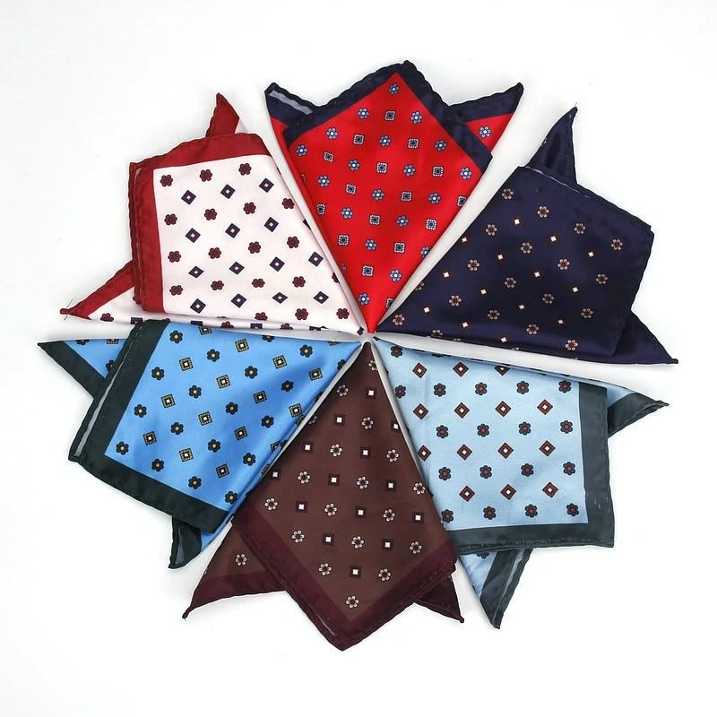 Simple Design Lot Stock Hot Sale Tie Pocket square Polyester Printed Handkerchief