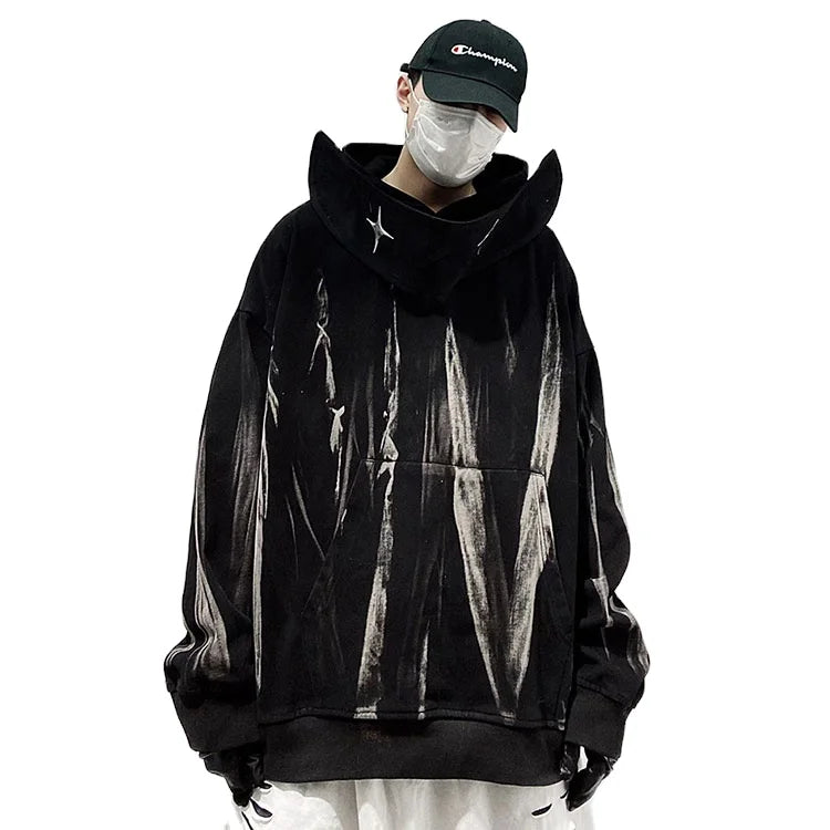 2026 Custom American Hip Hop Hoodie Sleeves Heavyweight Oversized Men Hoodies