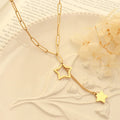 Fashion Design Titanium Steel Jewelry Five-pointed Star Clavicle Chain Necklace Tassel Clavicle Necklaces