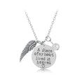 A Piece of My Heart Lives in Heaven Remembrance Pendant Necklace for Women Memorial Jewelry