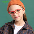 Kids UV400 Antiblue Light Blocking Glasses Flexible Silicone Frame Computer Glasses Various Colors White Yellow Red Blue Cyan