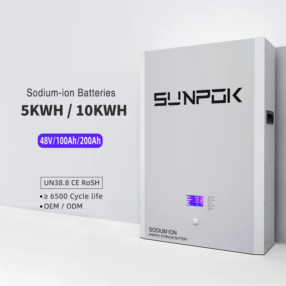 Wholesale Sunpok 48V Sodium Ion Battery Pack 5kWh-30kWh Capacity with 100Ah-200Ah Nominal Capacity