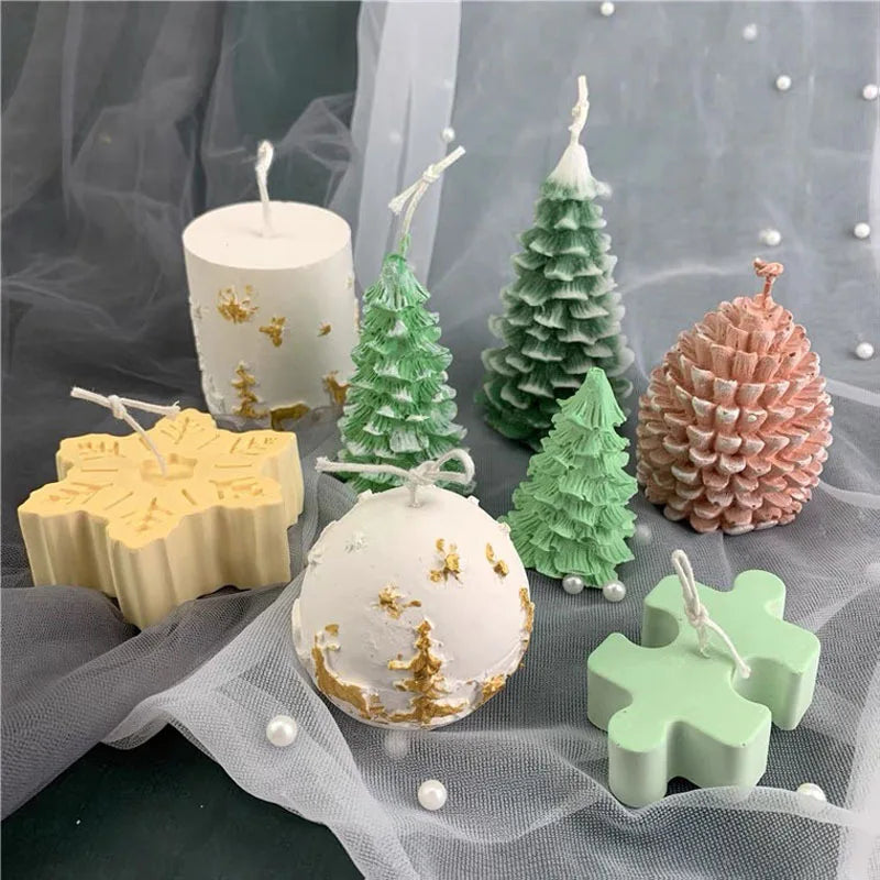 DIY Homemade Cake Candle Silicone Mold Christmas Ins Wind Relief Chocolate Aromatherapy Plaster Three-dimensional