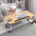 Wholesale Laptop Lap Desk Stands Portable Folding Laptop Table Wood Folding Computer Desk on the Bed Storage Rack